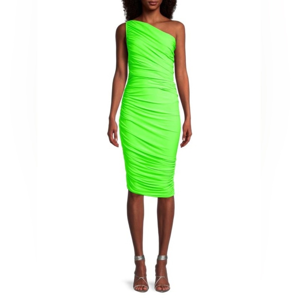 Norma Kamali Diana Ruched One-Shoulder Dress NWT Sz S